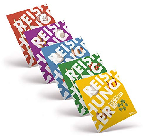REISHUNGER Thai Curry Paste Kennenlernset mit 5 Sorten à 50 g Rot, Gelb, Grün, Massaman, Panang, original aus Thailand für Reisgerichte, Vegan | Mild bis scharfe Thai Curry Pasten 5er Set – Nach thailändischem Originalrezept