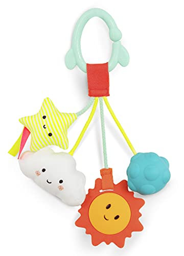 B. baby – Juguetes para bebés – Sonaja Sensorial – Juguete colgante para el coche, carriolla, cuna, o gimnasio – Suave y apretable – Actividad divertida para bebés, bebés – Dreamy Rattle