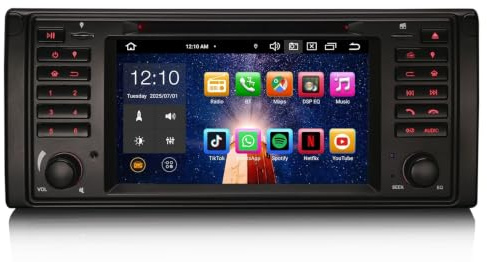 4GB+64GB Android 16 Radio de Coche para BMW Serie 5 E39 M5 Pantalla Táctil | 8 Core GPS Navigador Wireless Carplay Android Auto DSP DVD SWC Bluetooth 5.0 WiFi Dab+