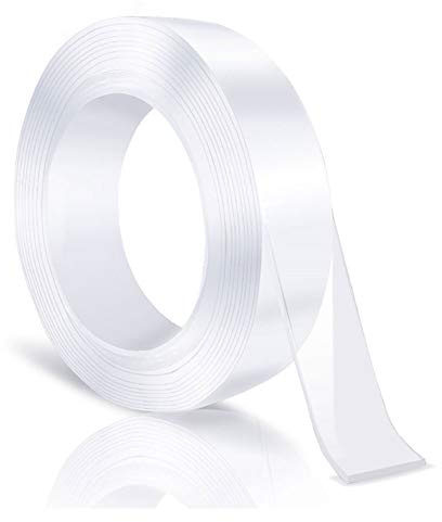 Multipurpose Nano Grip Tape - 1.18 in x 9.8 ft, Removable Traceless Washable Clear Double Sided Mounting Sticky Adhesive Tape for Home/Office/Car/Paste Photos/Christmas Decor, Fix Carpet Mats (3M)