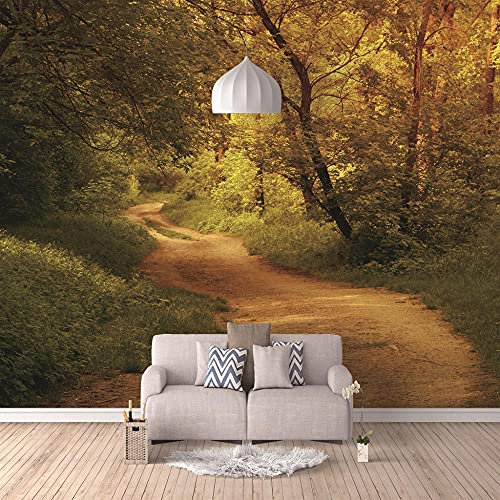 Carta Da Parati 3D Effetto Sentiero Nel Bosco 350x256cm Carta Da Parati Adesiva Muro Fotografica Fotomurali Poster Gigante Wallpaper Murali Murale