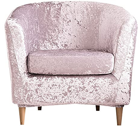 DZYP 2 Stücke Sesselschoner Stretch Sesselhusse Elastische Sesselüberwurf Samt Wannenstuhlbezug Sesselbezug Husse für Clubsessel Wannesessel Loungesessel Bezug (Rosa)