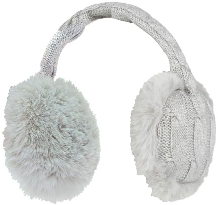 HEAT HOLDERS - Femme Cache Oreilles avec Fourrure | Chaud Polaire Cache Oreilles Thermiques pour Hiver (Taille unique, Gris clair)