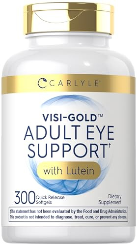 Carlyle Adult Eye Support | 300 Capsules | with Lutein and Zeaxanthin | Non-GMO and Gluten Free Supplement