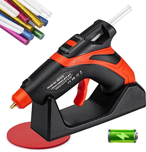 glue Micetyaler Cordless Hot Melt Glue Gun for Crafting with 30PCS 7mmx150mm Sticks, USB Rechargeable for Quick Home Repairs, Arts, Crafts, DIY and Sealing