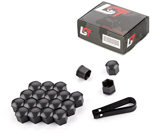 LST 20x Sechskant Radschraubenkappen Abdeckkappen Set 17 mm grau glänzend
