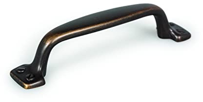 Gedotec Möbelgriffe Vollmetall | 1 Stück - Falttüren-griffe Möbel | Länge: 96 mm | AVA 0394 | Griff Messing antik - Vintage Design | Schrankknopf Schubladenknopf Küchengriffe Türgriffe