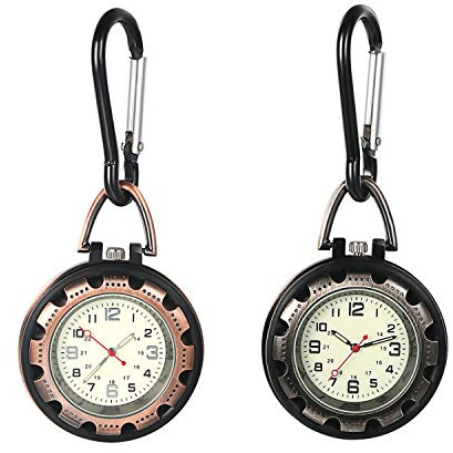 Avaner Karabineruhr Taschenuhr mit Karabiner Rucksack Schnalle Schlüsselanhänger Uhr Karabinerhaken Multifunktionale Clip Quarzuhr Arbeitsuhr für Reisen Wandern Klettern Camping Outdoor Activities