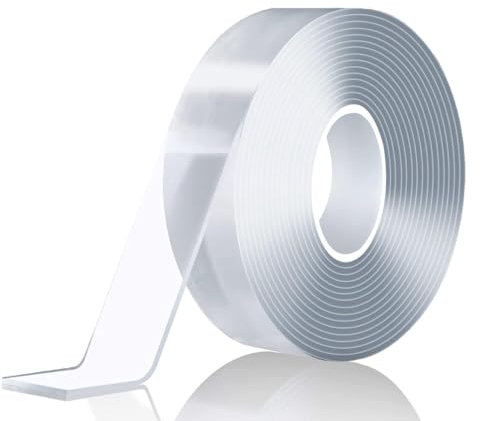 HUALEI-V Doppelseitiges Montageband,abnehmbares doppelseitiges Nano-Klebeband,strapazierfähig,Mehrzweck-Klebeband, Bildaufhängestreifen,selbstklebendes Poster- und Teppichband(5.0m*3.0cm)