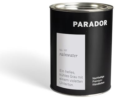Parador Wandfarbe Rainwater hellgrau lichtgrau pastell 2,5 L - nachhaltige Premium Innenfarbe matt - hohe Deckkraft tropffest spritzfest ergiebig schnelltrocknend geruchsneutral vegan