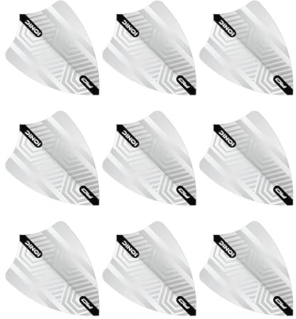 RED DRAGON Hardcore White Freestyle Dart Flights- 3 Sets Per Pack (9 Dart Flights in Total)