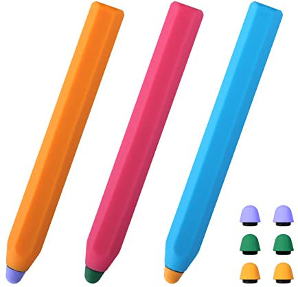 Kinder Tablet Eingabestift, Tablet Stift, Handy Stift, Gummi Touchscreen Stift mit Ersatzspitzen Handschrift Malstift, Kugelschreiber mit Touchpen, für Handys Tablets Kinder Smartwatch (3 Stück)