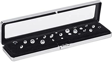 PH PandaHall Edelstein-Schaukästen, Diamant-Behälterhalter Schmuckschatulle Vitrine Aufbewahrungsbox Halter mit Deckel und Samt für Edelsteine Münzen Schmuck Geschenkverpackung, 20x5.2cm