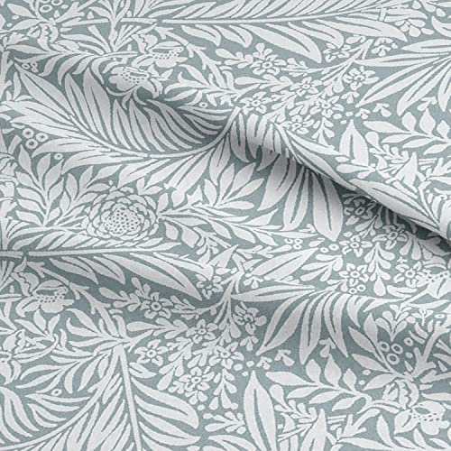 Cotton Fabric - William Morris Larkspur Silver Floral Craft Fabric Material Metre