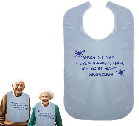 Cre9tive Wenn du das lesen kannst, habe ich noch nicht gegessen - Geschenk zur Rente - Lustiges Lätzchen für Erwachsene Ess-Schürze Essschürze Kleidungsschutz wasserdicht ID: 036