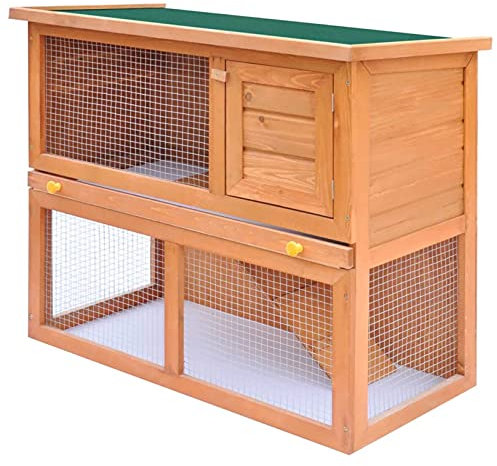 SHUJING Kaninchenstall Kleintierhaus Hasenstall 1 Tür, Hasenstall, Hasenkäfig, Doppelhausninchenställe,Tierhaus, Kleintierstall, Kaninchenhaus, Haustierstall, Kaninchen Häuser, Holz