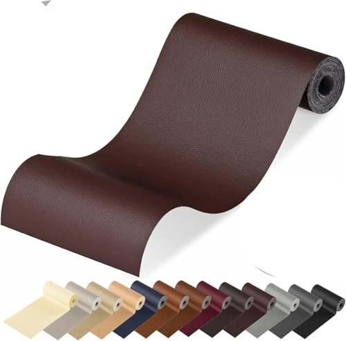 MICTER Leder Reparatur Patch, 40x200cm Kunstleder Selbstklebend, Leder Patch Kit Selbstklebende Lederflicken für Sofas, Autositze, Möbel, Handtaschen, Jacken (Rotbraun)