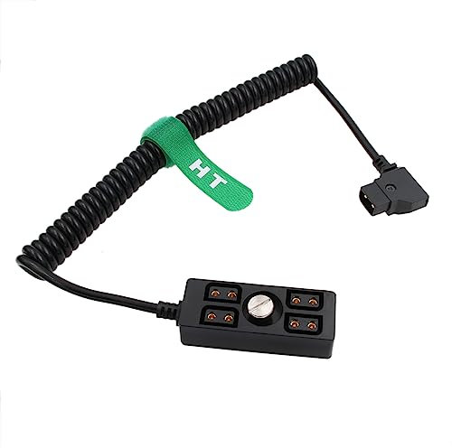 HangTon D-Tap Stromversorgung Splitter Nabe 1/4-20 Gewinde, P-TAP Stecker auf Buchse mit 4 Anschlüssen Adapter 1 auf 4 für V-Mount Gold Mount Akku Anton Bauer IDX Sony