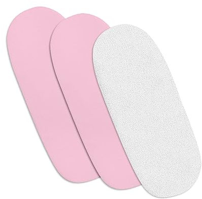 Juego de 3 sábanas bajeras ajustables de 100 % algodón puro, 2 sábanas bajeras + 1 protector de colchón impermeable con tela de rizo de 145 g/m² (73-76 x 28-30 cm, rosa)