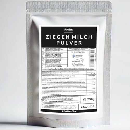 Ziegenmilchpulver Reine Ziegenmilch Getrocknet Ohne Zusätze Für Mensch, Katzen & Hunde von Foozia (750)