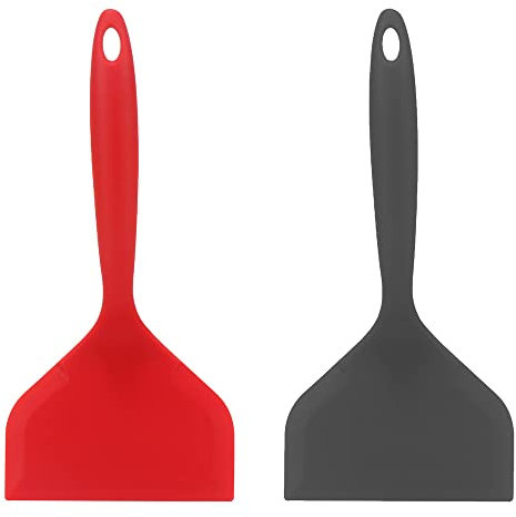 2 palas antiadherentes para panqueques, antiadherentes, resistentes al calor, silicona de grado alimenticio, volteador ancho flexible para tortillas, pescado, panqueques, pizza, crepes, brownies y más