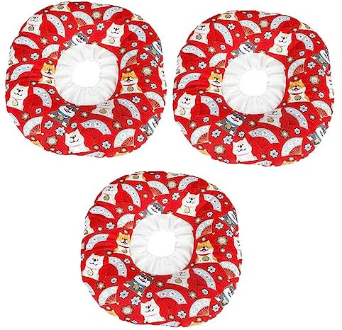 POPETPOP 3stücke Pet Headwear Für Katzen Und Kleine Hunde Einstellbarer Atmungsaktiver Leckschutz-halskragen Rot s Lustiges Und Stylisches Kopfband Für Schnelle Genesung Verletzungen
