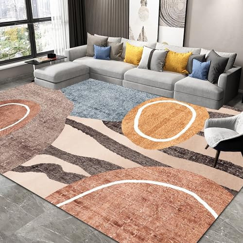 Teppich Dekoration küche,Minimalistischer Teppich in Rosa-Braun-GelbRutschfeste Teppiche Langlebige Teppiche,Kinder Zimmer Kitchen mat 180x280cm