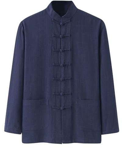 WAZHAKU chemise en lin pour hommes, veste d'arts martiaux chinois, uniforme traditionnel, vêtement d'extérieur pour arts martiaux, veste kung fu, tai chi, wushu, costume tang pour hommes et femmes