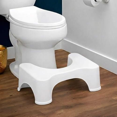 SEVEN4-UK Squatting Toilet Stool Anti Slip Easy To Clean Potty Squat Aid Puts Your Body in Optimal Natural Squatting Position Proper Toilet Posture Footstool (BLACK)
