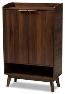 KFHJSNN Zapatero Moderno de Madera de Nogal marrón de 5 Capas para Entrada, Zapatero para decoración del hogar, Zapatero de Entrada Prosperous