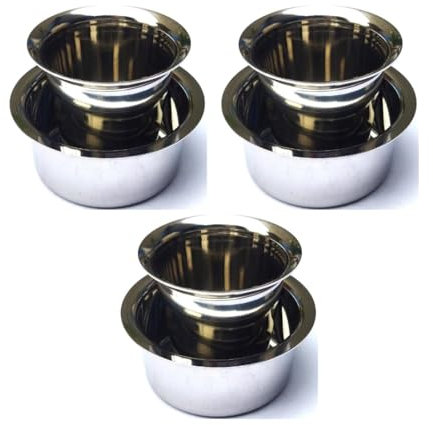 Samyuktha Stainless Steel Dabara Set, 3 Pieces, South Indian Style Filter Coffee Glass Dawara with Tumbler