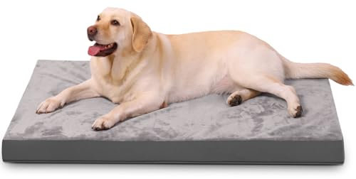 Pevfeciy Hundekissen Abnehmbarer Bezug waschbar Bezug hundematratze wasserdicht für große mittelgroße Hunde Outdoor gepolstert Hundematte grau,3XL