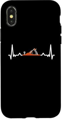Coque pour iPhone X/XS Travail du bois Heartbeat Travail du bois
