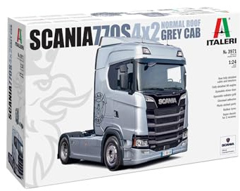 Italeri 3971 1:24 Scania S770 4x2 Normal Roof GreyCap - Bausatz, Standmodellbau, Basteln, Hobby, Kleben, Plastikbausatz, detailgetreu, LKW Bausatz
