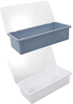 HOLIDYOYO Contenitori per Posate con Scolapiatti Set 2 Pezzi in Plastica Facile da Spostare e Design Elegante per Cucina su Piano di Lavoro