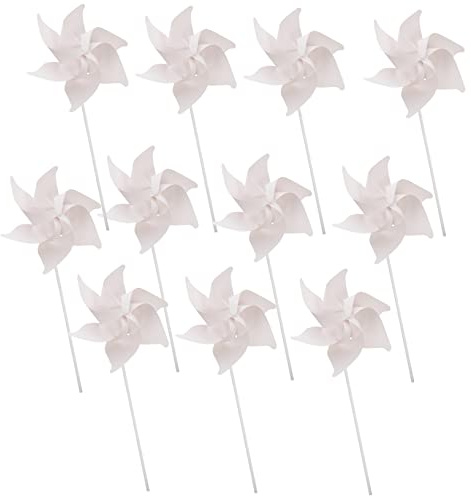 KICHOUSE 10stücke Teiliges Unbemalte Windmühlen Zum Ausmalen Für Junge Mädchen DIY Graffiti Windräder Aus Papier Kreative Bastelmaterialien Für Kindergarten Und Freizeitgestaltung