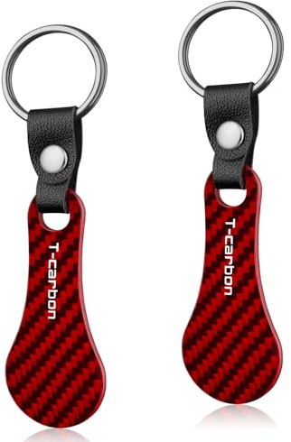T-carbon Jeton de caddie - Porte-clés pour chariot de courses à chargement frontal - Jeton de chariot amovible - Porte-clés mat, Rouge-2, taille unique