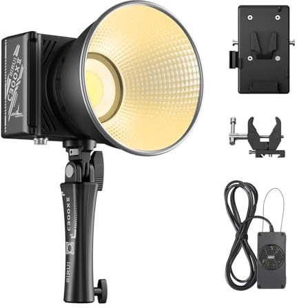 SIRUI C300X II 300W LED Videolicht Tragbare Beleuchtung, 966g Ultra-Leicht, 20000h Lebensdauer, Hochwertiges Videoleuchte mit CRI/TLCI >95, 3 Stromversorgungsoptionen, App-Steuerung, Stille Kühlung
