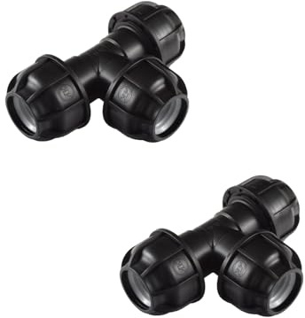 Agora-Tec® PP Fitting T-Stück | 32 mm PE-Rohr | 1 Zoll | 2 Stück |