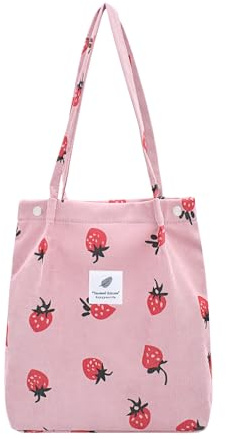 Damen Handtasche Kord Shopper Cord Tote Bag fur Reisen Alltag Schule Arbeit