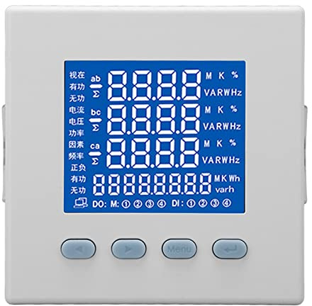 Misuratore di tensione corrente trifase Misuratore multifunzionale di misurazione True RMS Amperometro Voltmetro AC 220V Bianco ABS Alta precisione per l'automazione delle