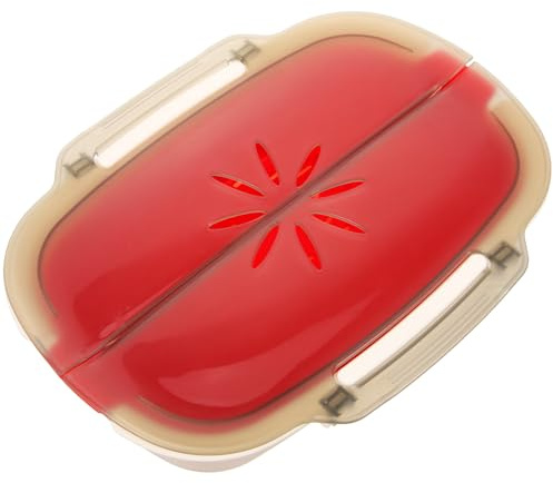 NUOBESTY Mikrowellen Dampfgarer aus Hitzebeständigem PP Kunststoff mit Belüftungsdeckel Gemüsedämpfer und Fischdämpfer für Kühlschrank und Mikrowelle