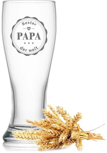 Surhik Vatertagsgeschenk für Papa,350ml Bierglas,Vatertag Geschenk für Opa | Maße: 2,44*7,48*2,83 Zoll, Papa Geschenk für Opa Ehemann zum Weihnachten Geburtstag