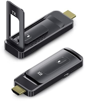 2026 HDMI Wireless, 5G Trasmettitore & Ricevitore Wireless HDMI Decodificante 4K,Ritardo Inferiore,Antenna Pieghevole e Canale Regolabile da Laptop/Camera a Monitor/Proiettore/TV,Plug & Play,165FT/50M