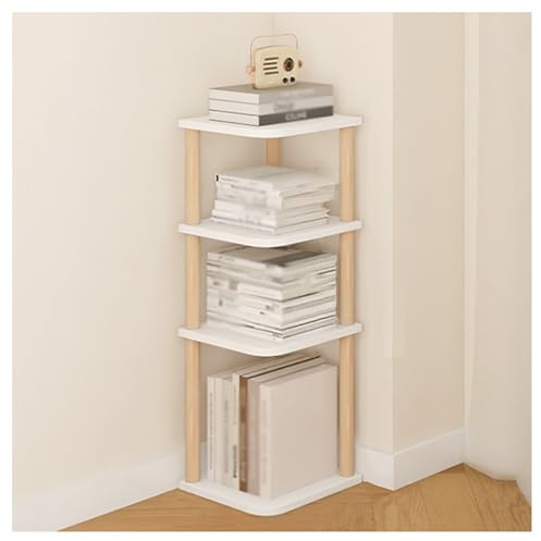 Metallväxtdisplaystativ med runda hinkar – rörlig hörnbokhylla i flera lager, industriell förvaringsorganisatör, displayenhet för böcker och växter, 26 x 28 x 76,4 cm