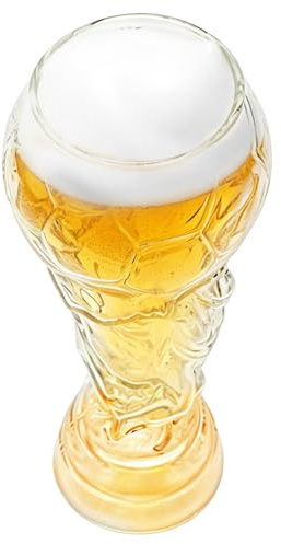 FARYODI Vasos cerveza Jarra cerveza «Copa de fútbol» 2026 Jarra cerveza creativa con forma copa Vaso cerveza cócteles Artículos aficionados fiestas visionado público - Regalo Día del Padre（600 ml