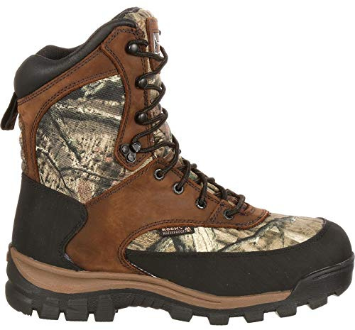 ROCKY Core Waterproof 800G Insulated Outdoor Boot, Brown And Mossy Oak Brk Up Inf, Size 10.5(WI)