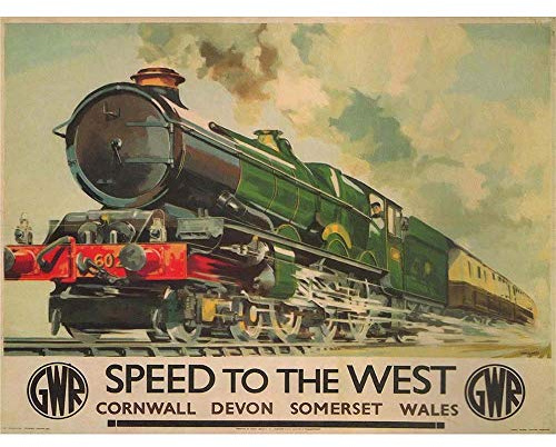 Wee Blue Coo Travel Gwr Railway Rail Train Steam Engine Corn Wales UK Retro Art Print Poster Wall Decor 12X16 Inch
