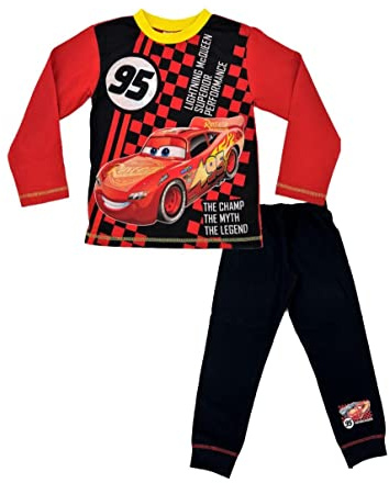 Disney Cars Pyjamas för Pojkar | Lightning McQueen Pyjamas för Barn | Pyjamas Set för Pojkar | 100% Bomull Långärmad Nattkläder för Barn 98