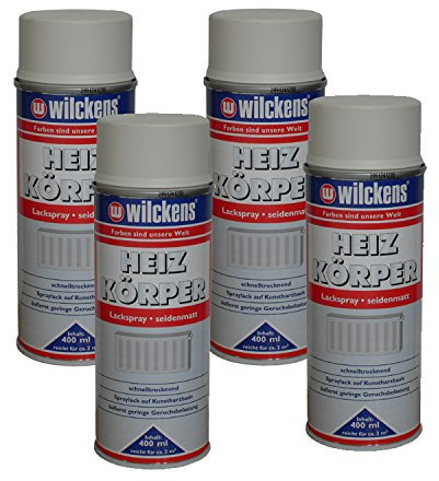 4 x Spraydose Heizkörper Lackspray reinweiss seidenmatt 400ml Alkydharzlack